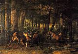 Gustave Courbet Famous Paintings - Battle of the Stags